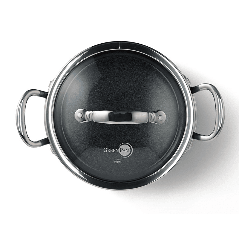 Barcelona Pro Non-Stick Casserole with Lid, 24, Black