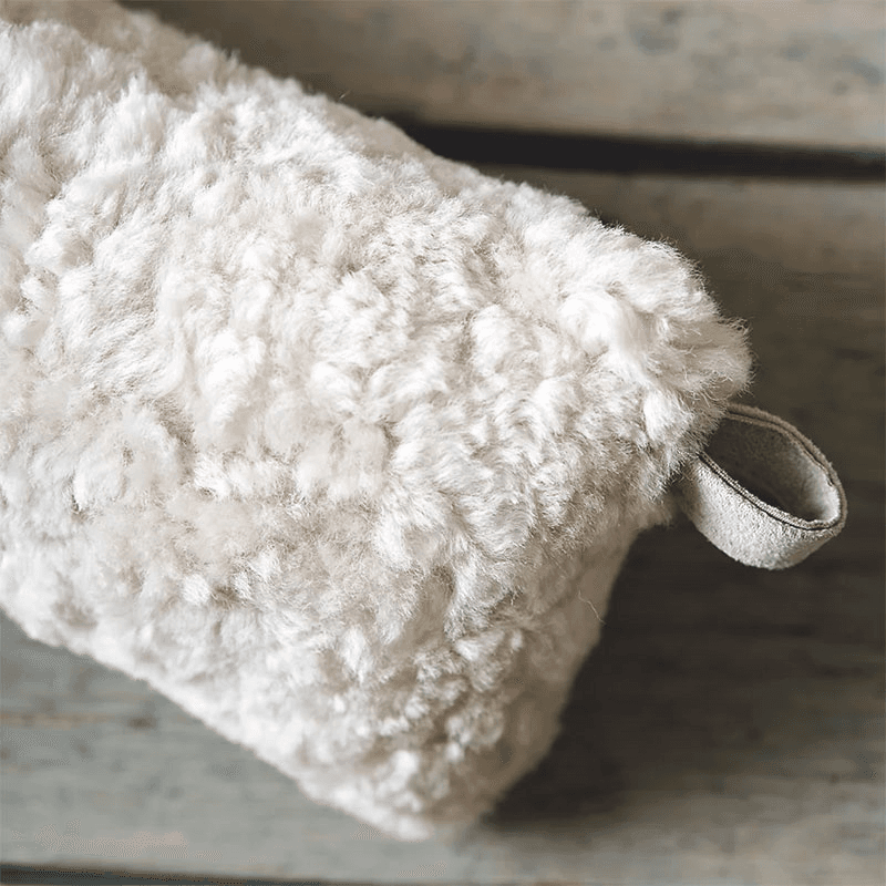 Sheepskin Draught Excluder, 90 x 15cm, Oatmeal