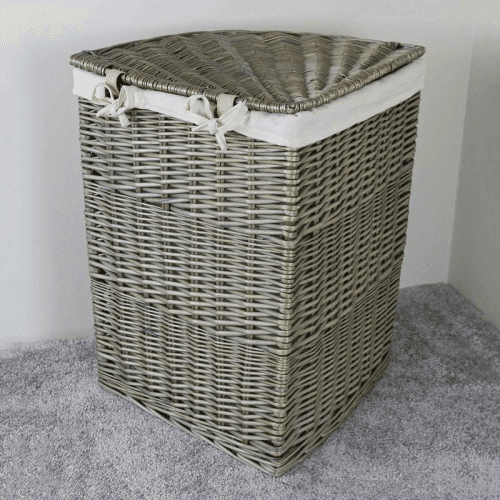 Image showing the Willow Corner Laundry Basket, Ant. Wash, h.60cm product.