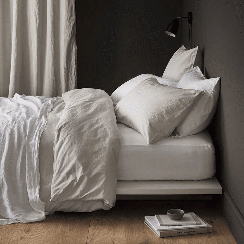 Relaxed Cotton Double Duvet Cover, Clay