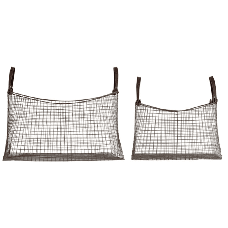 Adah Set of 2 Iron Baskets, Brown