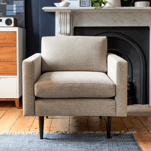 Image showing the Model 01 Linen Armchair, Pumice product.