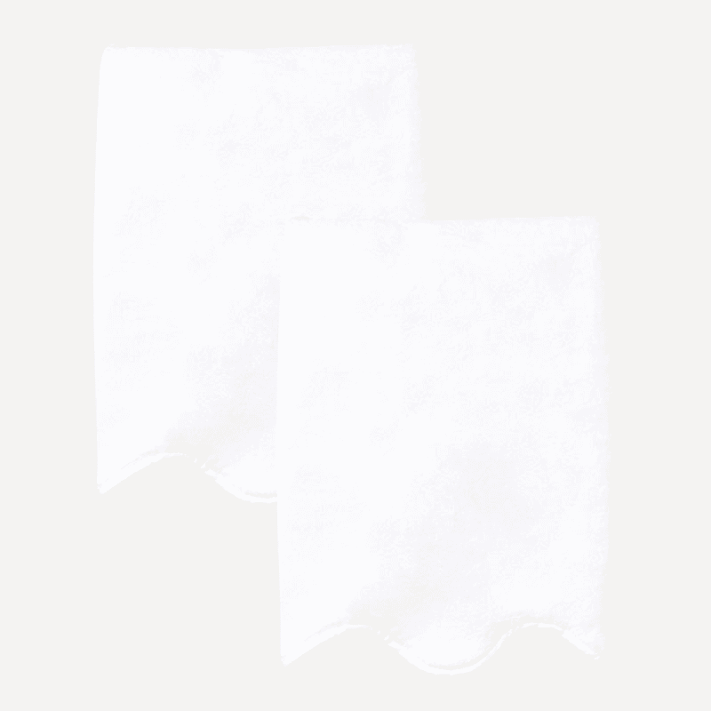Amelia Scalloped Pair of Hand Towels, White