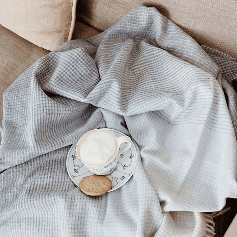 Horizon Plaid Throw, H200cm x W130cm, Midnight Blue