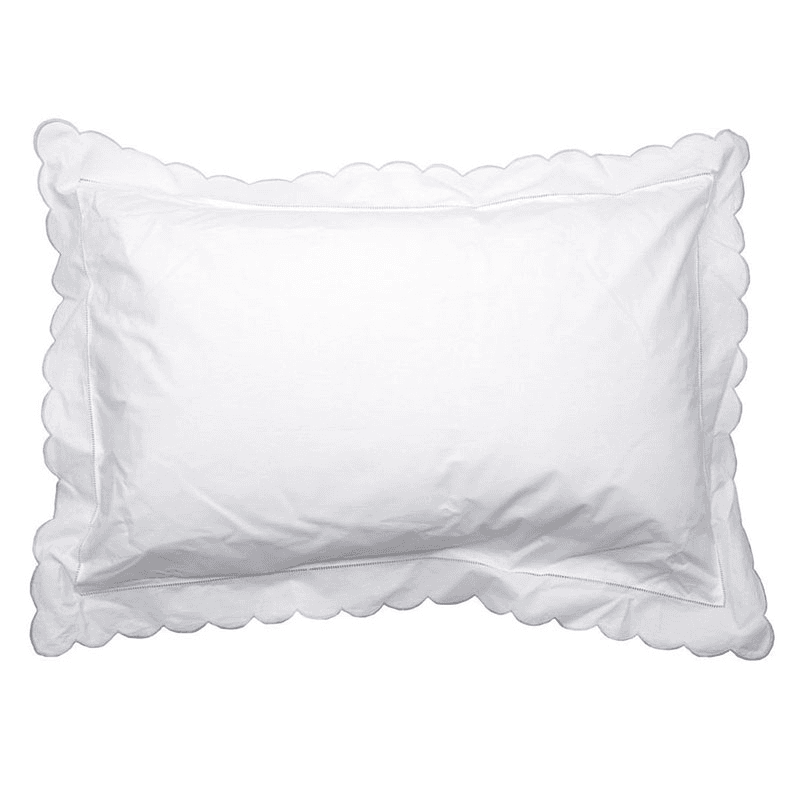 Scallop Standard Pillowcase, Light Grey