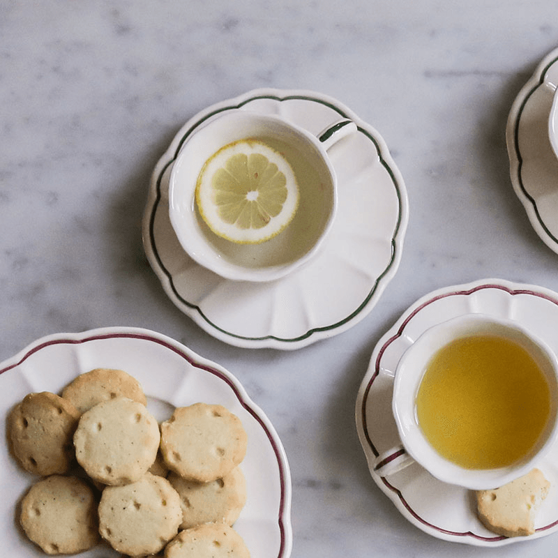 Romilly Set of 2 Teacups & Saucers, 260ml, Green