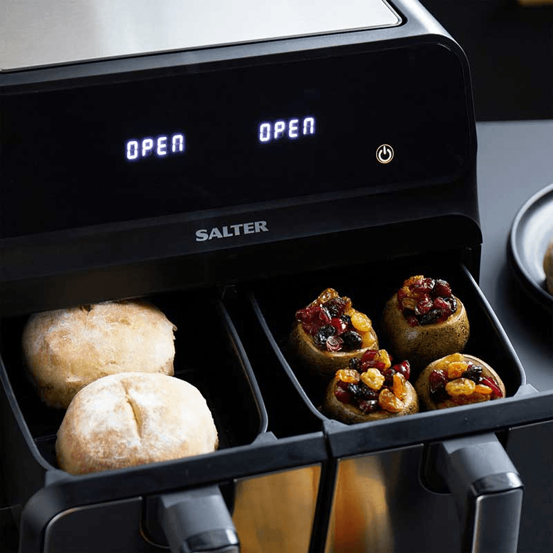 Dual Air Fryer, 7.6L, Silver