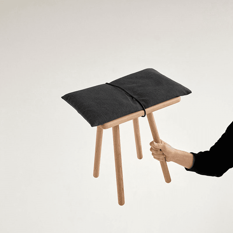 Georg Indoor Stool, Oak & Charcoal