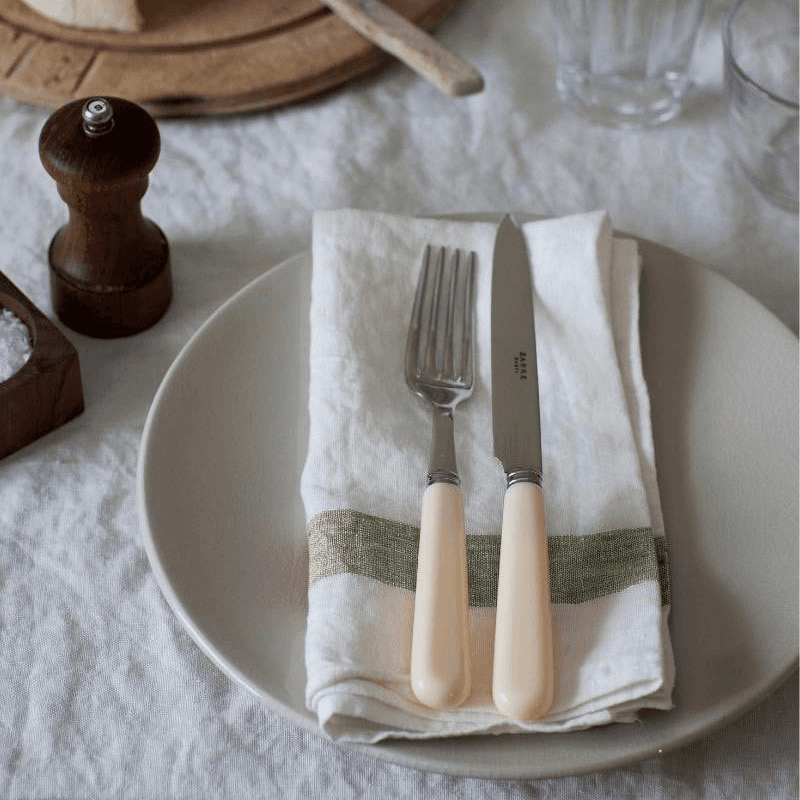 Arles Stripe Napkin, H47 x W47cm, Olive
