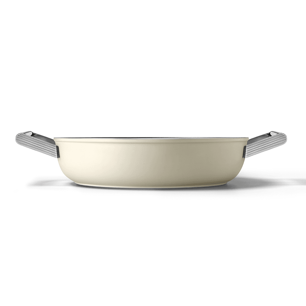 Deep Skillet Pan with Handles, 28cm, Cream