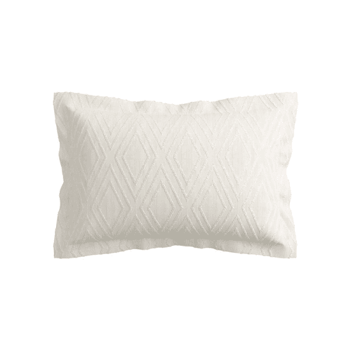 Image showing the Emani Clipped Oxford Pillowcase, Chalk product.