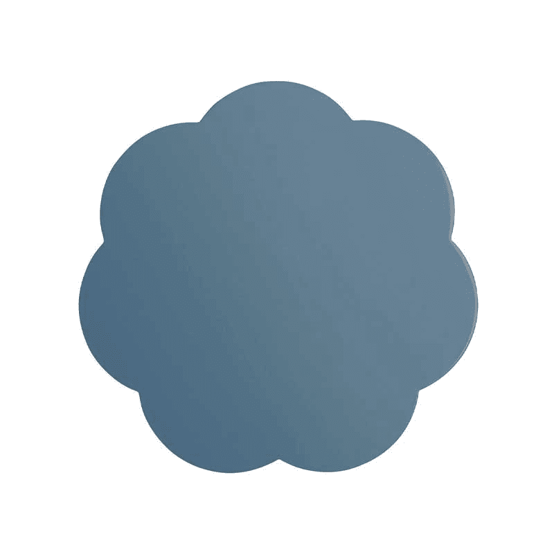 Lacquered Scallop Set of 4 Placemats, D33cm, Denim