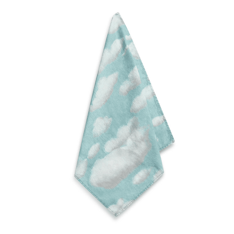 'Nuages' Linen Napkin, 50cm x 50cm, Blue