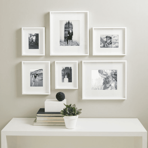 Image showing the Picture Gallery Small wall photo frame set, white product.