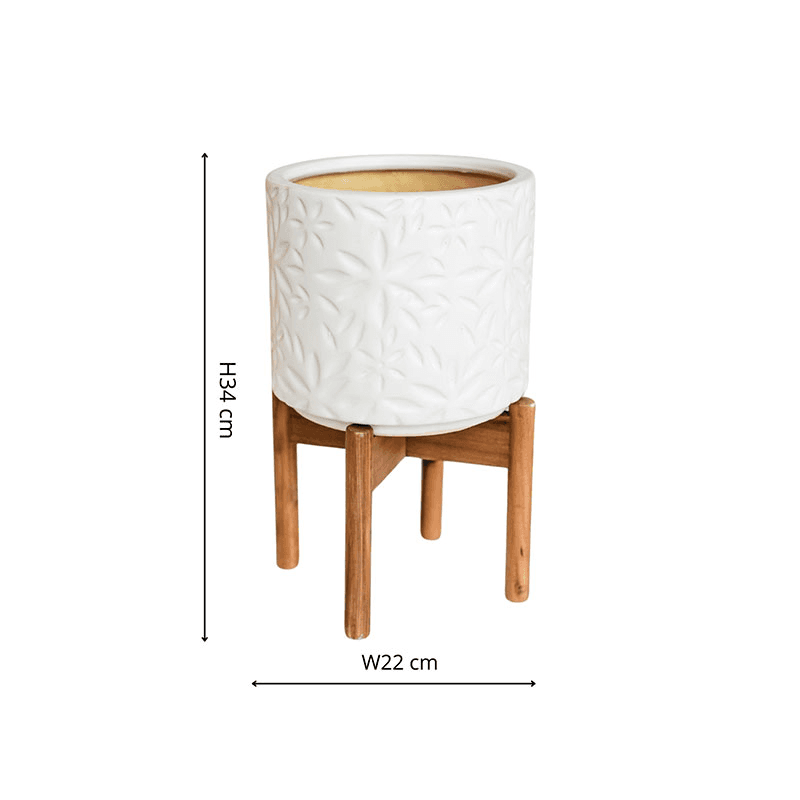 Aspen Planter, D22cm, White