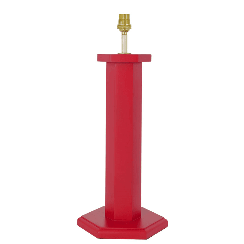 Hexagon Table Lamp Base, H47cm, August Red