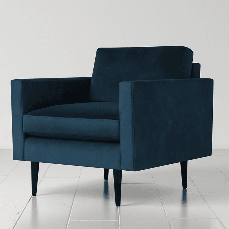 Model 01 Velvet Armchair, Teal