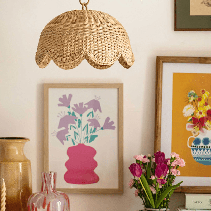 Etta Scalloped Pendant Shade, Natural