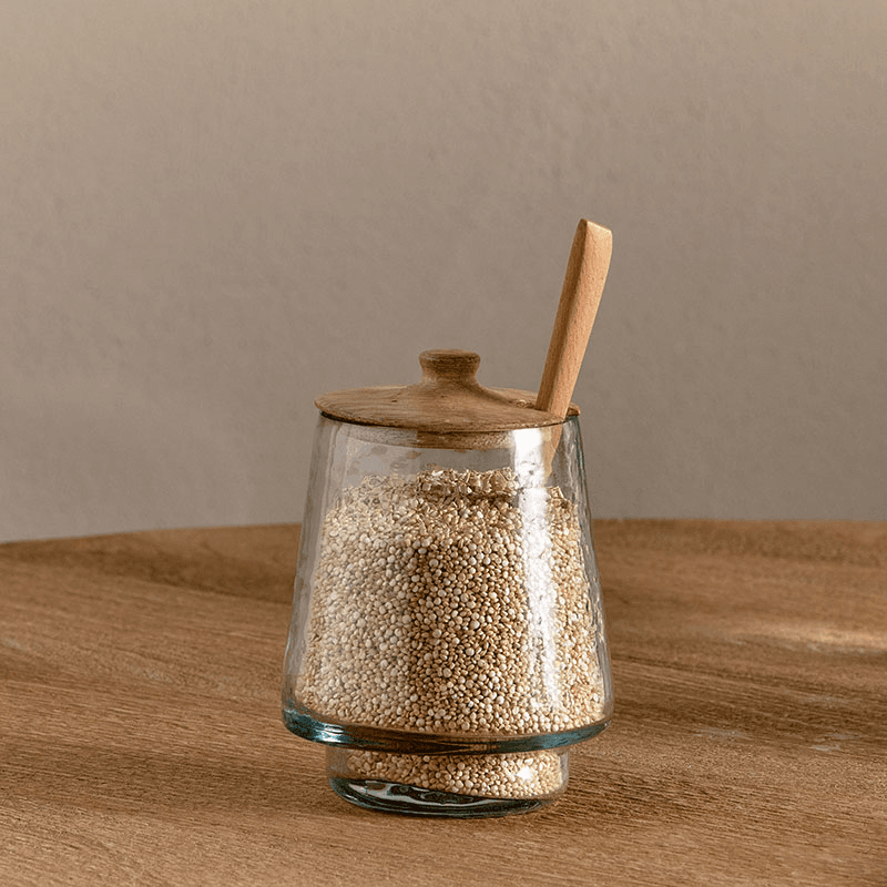 Kali Tall Storage Jar, H12cm, Natural & Clear