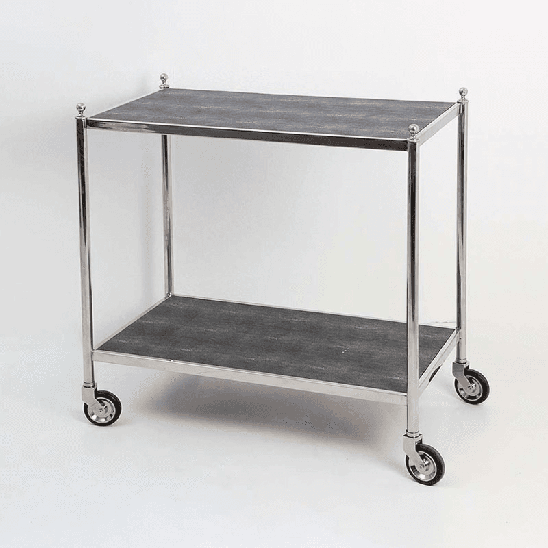 Cliveden Drinks Trolley, Charcoal Shagreen