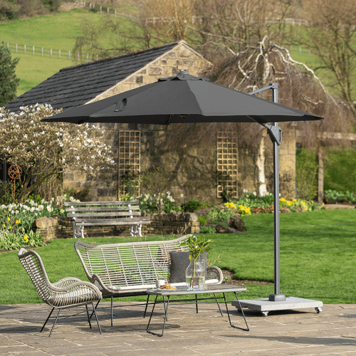 Image showing the Voyager T1 Round Parasol, 3m, Anthracite product.