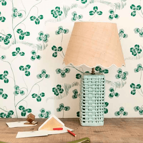 Image showing the Woven Ceramic Lamp Base, Blue product.