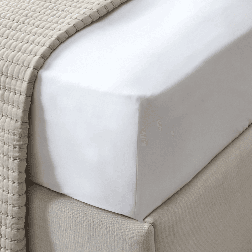 Image showing the Connaught - Silk Cotton Sateen Super king deep fitted sheet, W180 x L200 x H34cm, Chalk product.