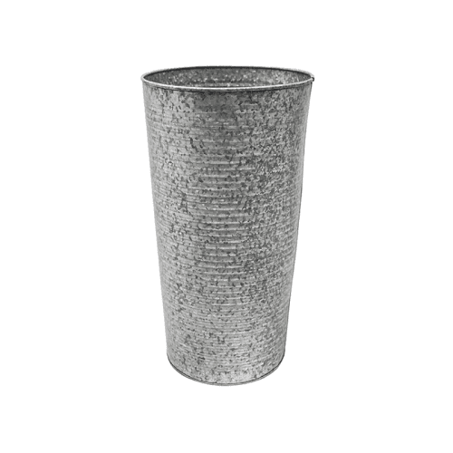 Image showing the Galvanised Ribbed Vase, D28cm, Silver product.