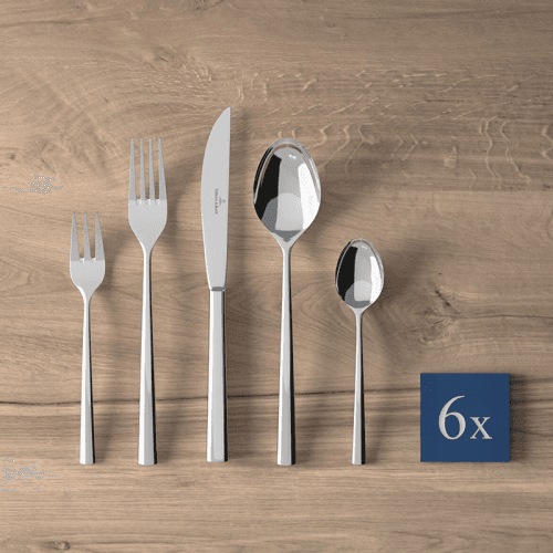 Image showing the Piemont 30 piece cutlery set, Stainless Steel product.