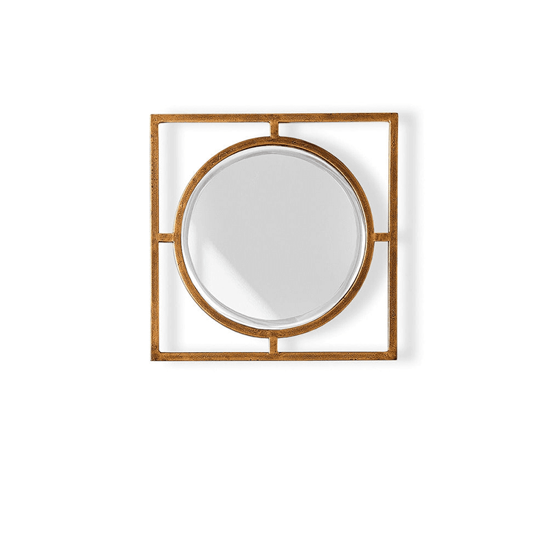 Circle link Mirror, 46cm, Antique Gold