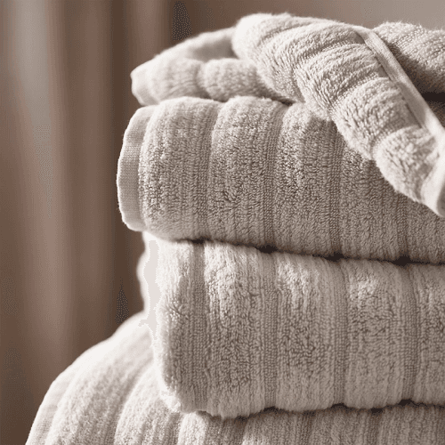 Image showing the Rib Hydrocotton Bath Sheet, 100 x 150cm, Oatmeal product.