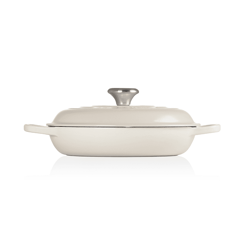 Signature Cast Iron Shallow casserole, 30cm - 3.2 litre, meringue