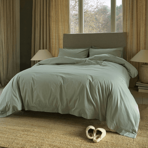 Image showing the Original Percale  Duvet Cover, Superking, Sage Green product.