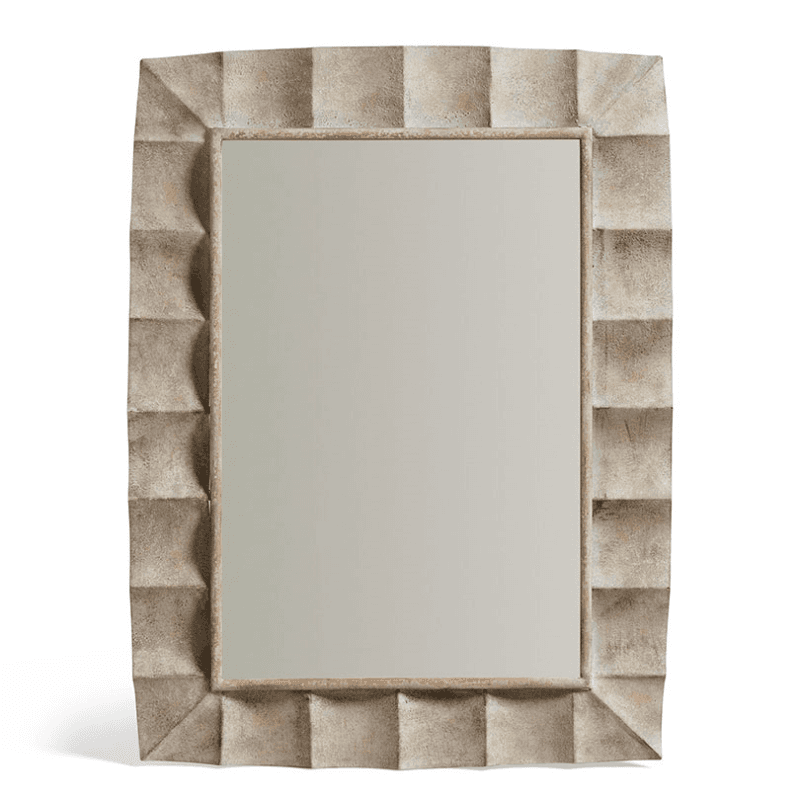 Okean Mirror, H103 x W76cm, Distressed Grey