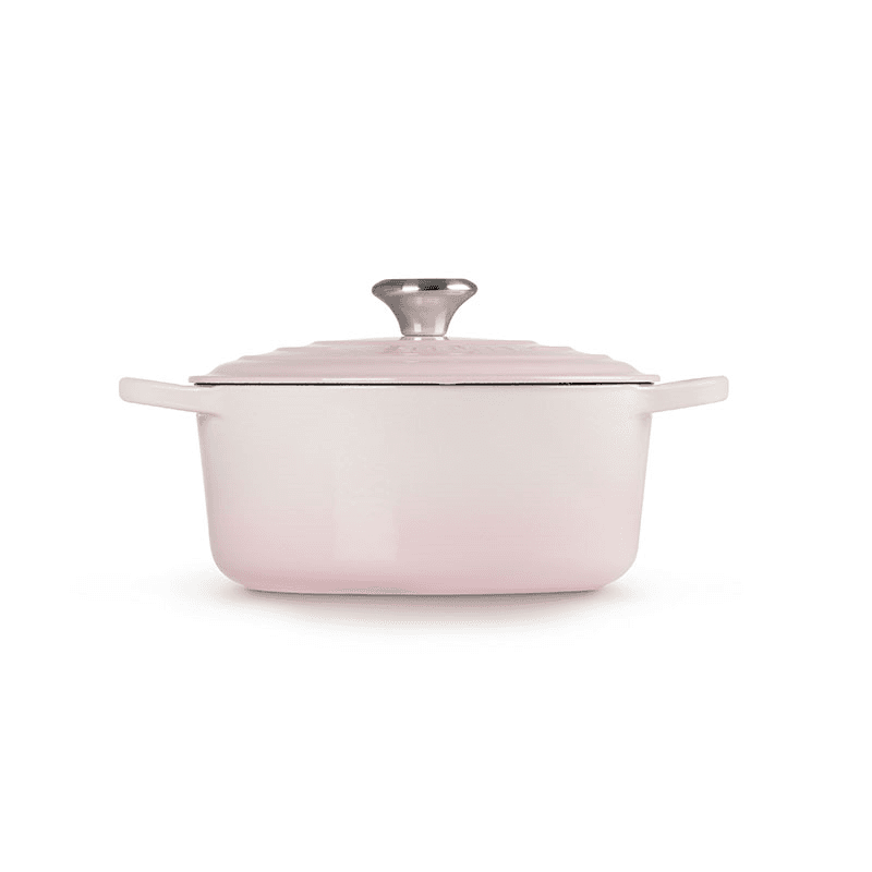 Signature Cast Iron Round Casserole, 28cm, Shell Pink
