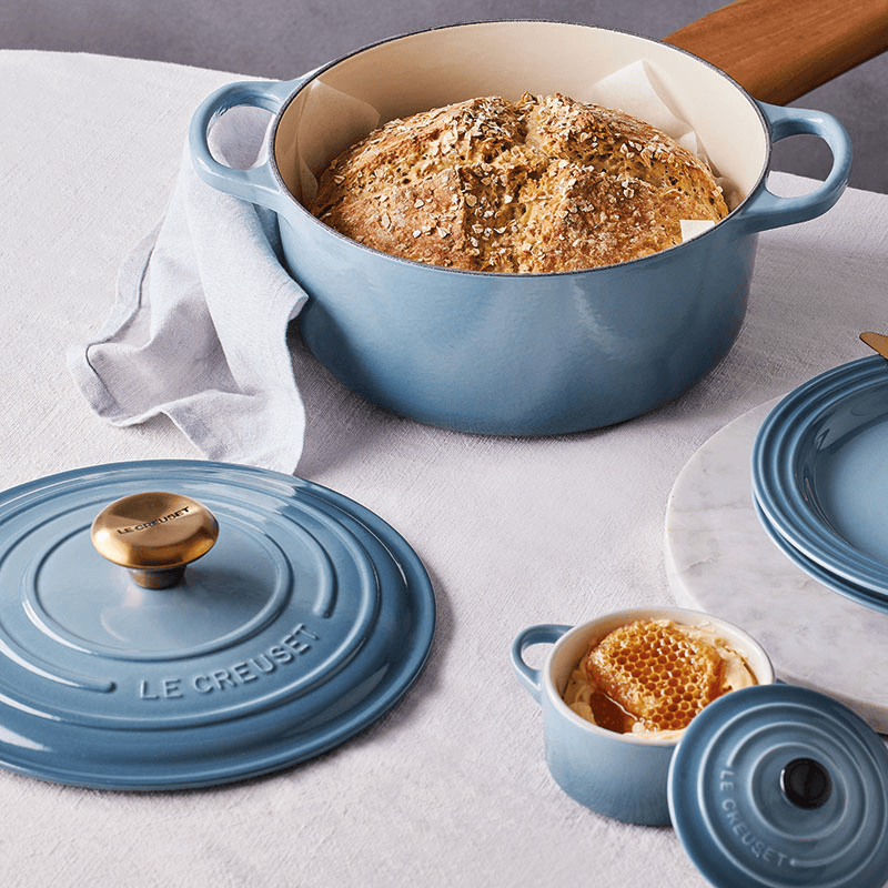 Signature Cast Iron Round Casserole, 28cm, Chambray