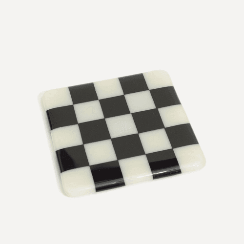 Image showing the David Perry Oceanside Set of 4 Coasters, 10cm x 10cm, Black & Cream product.