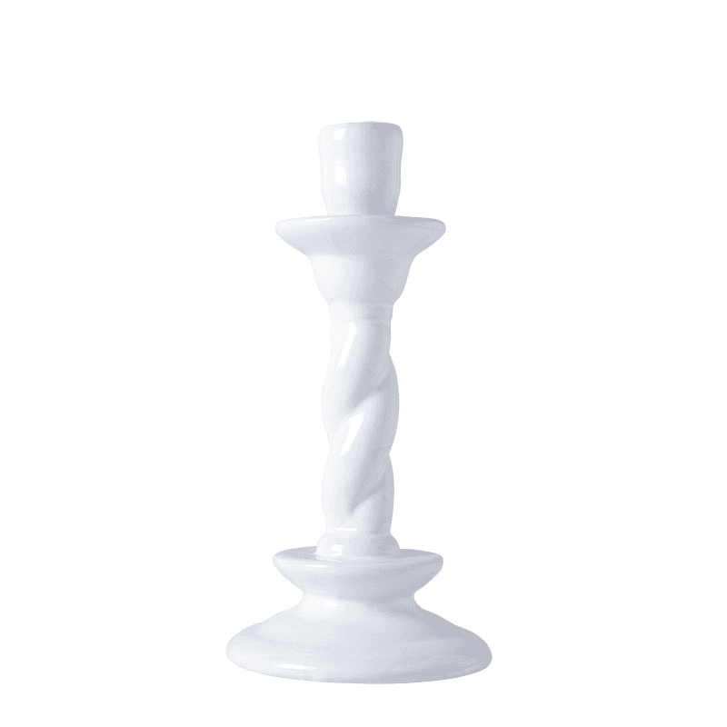 Vela Single Ceramic Candlestick, H26cm, White