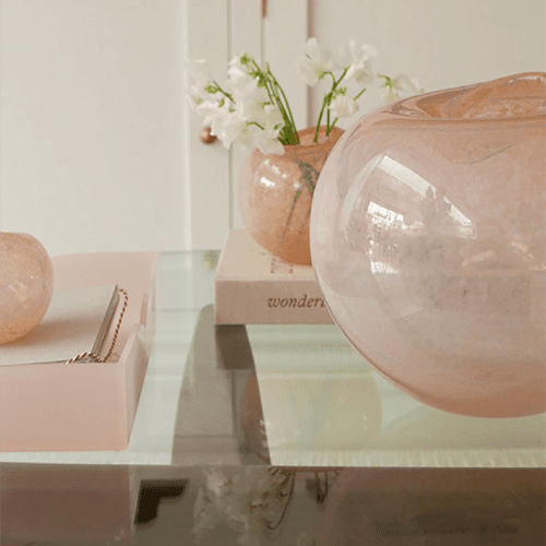 Image showing the Large Dewdrop Vase, D26cm, Peach Opaline product.