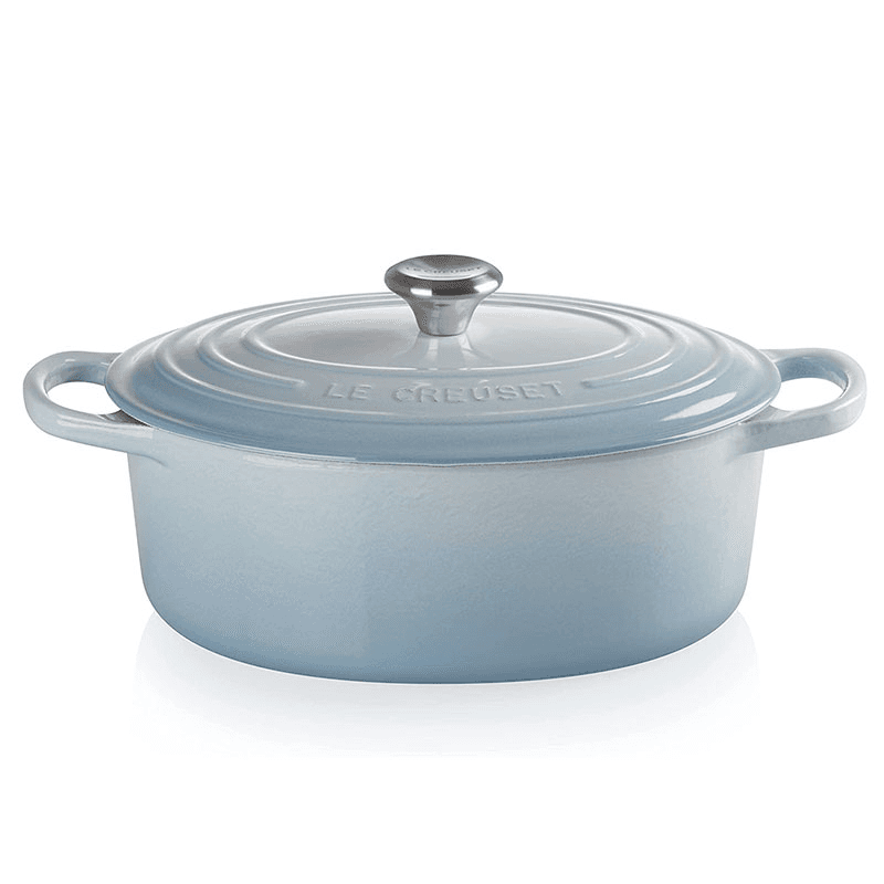 Signature Cast Iron Oval casserole, 25cm - 3 litre, Coastal Blue