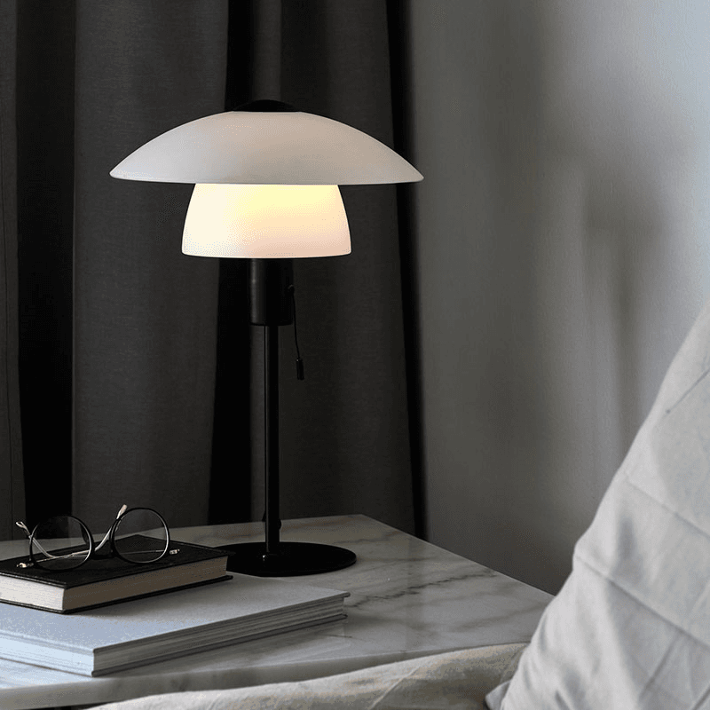 Verona Table Lamp, H40cm, Opal White