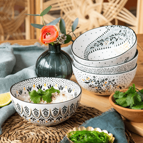 Image showing the Artisanne Noir Set of 2 Bowls, D22cm, Monochrome product.
