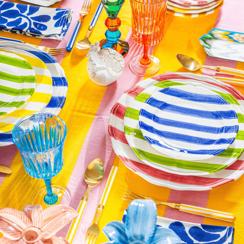 Stripes Plate, D27cm, Yellow