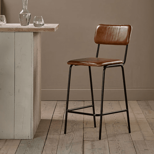 Image showing the Ukari Counter Chair, Aged Tan product.