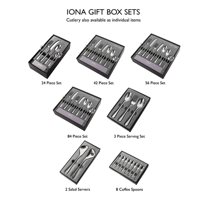 Iona Bright 42 piece cutlery set, Stainless Steel