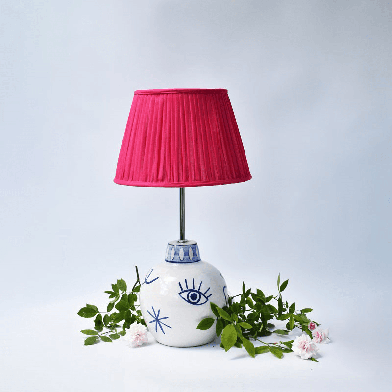 Côte d’Azur Collection Bomba Hand Glazed Ceramic Table Lamp Base Only, Blue