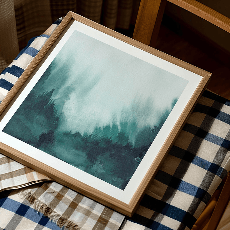 Beneath Square Signed Print, 30 x 30cm, Teal