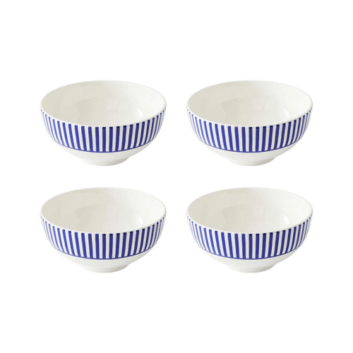 Image showing the Stecatto Set of 4 Bowls, D16cm, White and Blue product.