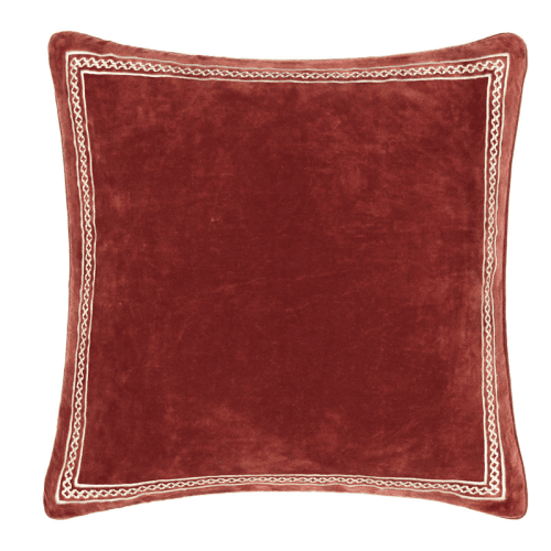 Image showing the Shisho Velvet Cushion, 55 x 55cm, Carmine Red product.