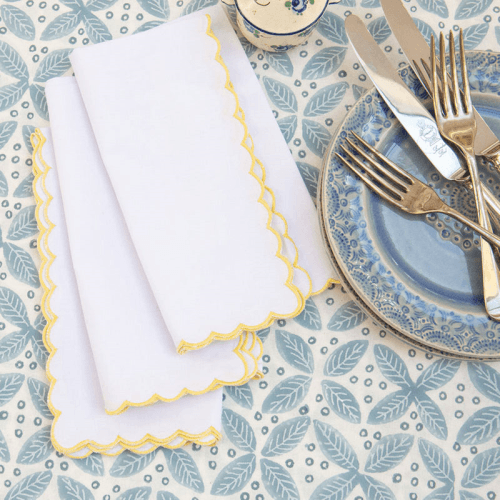 Image showing the Mini Scallop Napkin, 45 x 45cm, Yellow product.